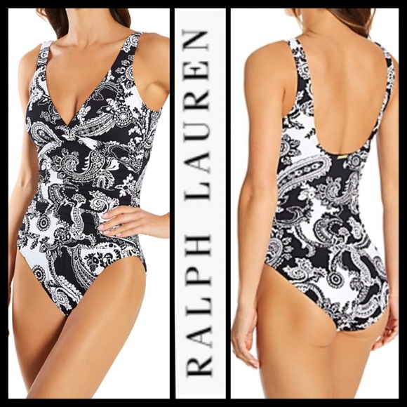 NWOT Ralph Lauren Tummy Control Paisley Swimsuit - Picture 1 of 8